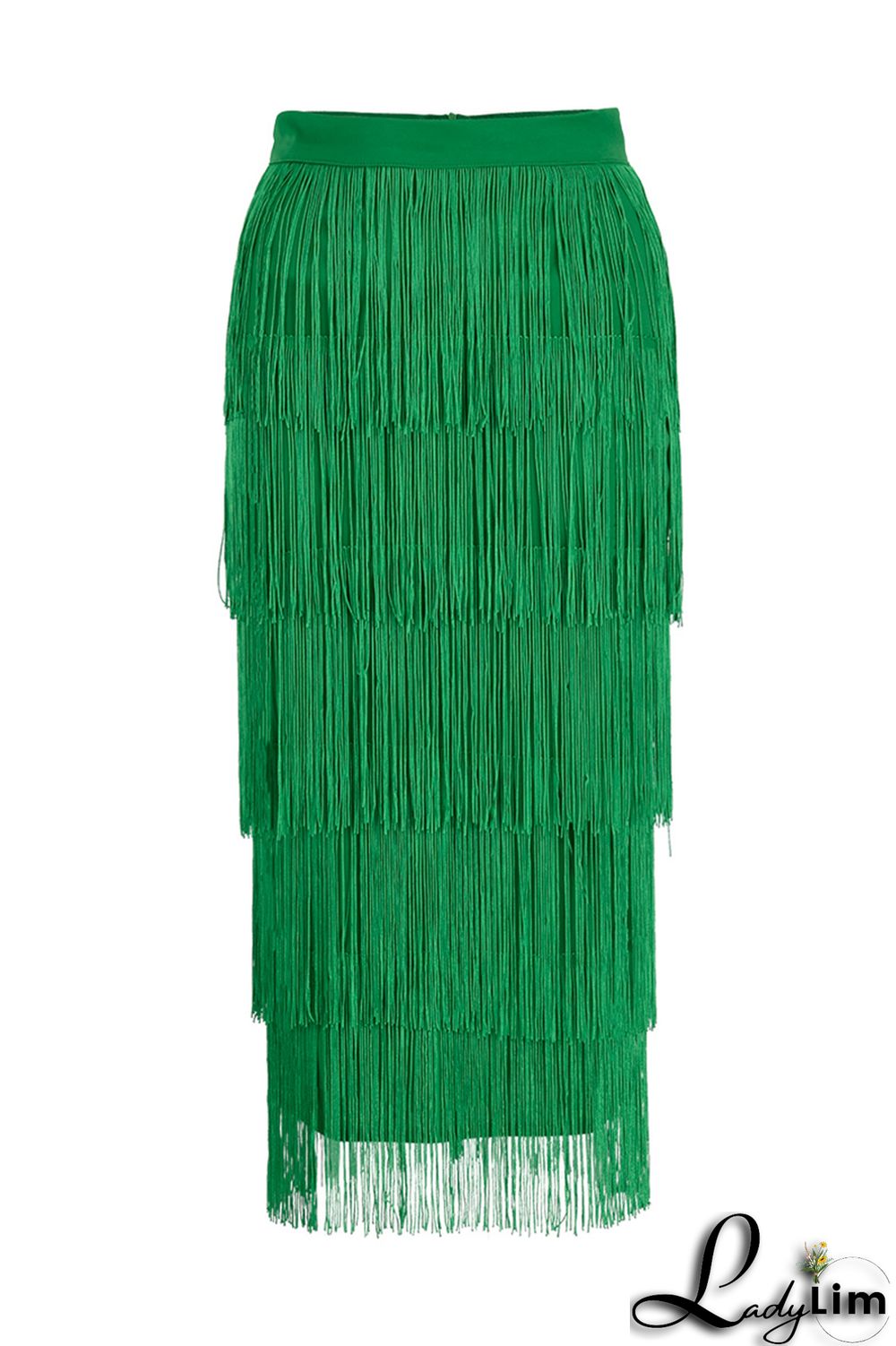 Black Fashion Solid Tassel Patchwork Regular High Waist Straight Solid Color Bottoms