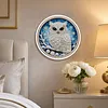 Kit de peinture en perles maison pour hibou avec cadre rond et pompon de 9,25x9,25 pouces kits d&rsquo;art pour peinture en perles pour adultes d&eacute;butants d&eacute;coration murale
