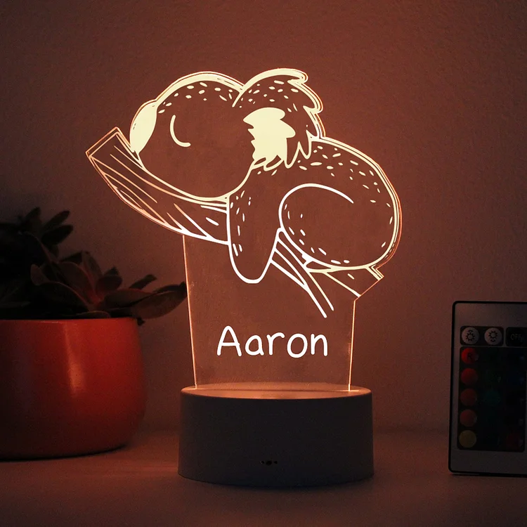 Nombre personalizado Lámpara 3D Ilusión Luz de noche pereza LED monocromáticas