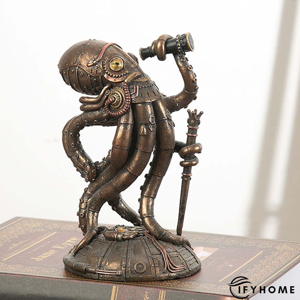 Steampunk Style Mechanical Traveler Octopus Sculpture | IFYHOME
