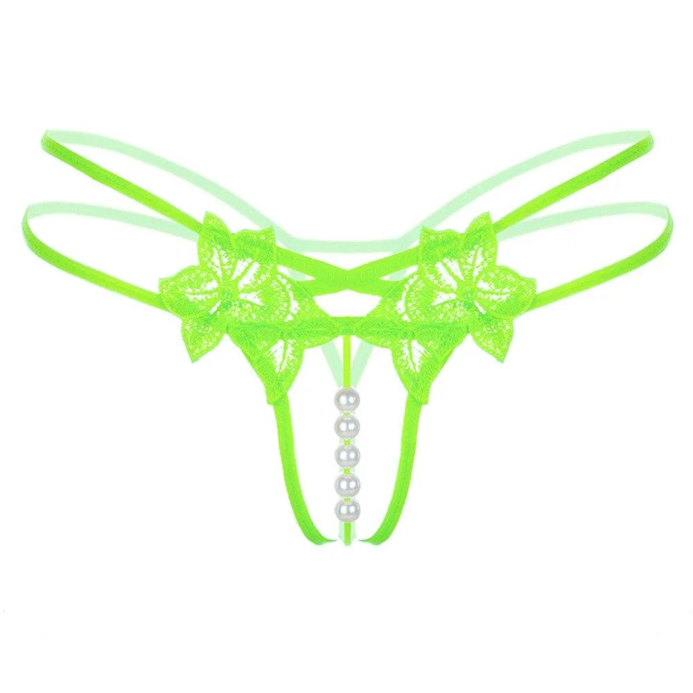 Sexy Lady Pearl Panties Low Waist Women's Underwear Crotchless Erotic Sexy Lingerie Sex Temptation G String Underpants Female 1015