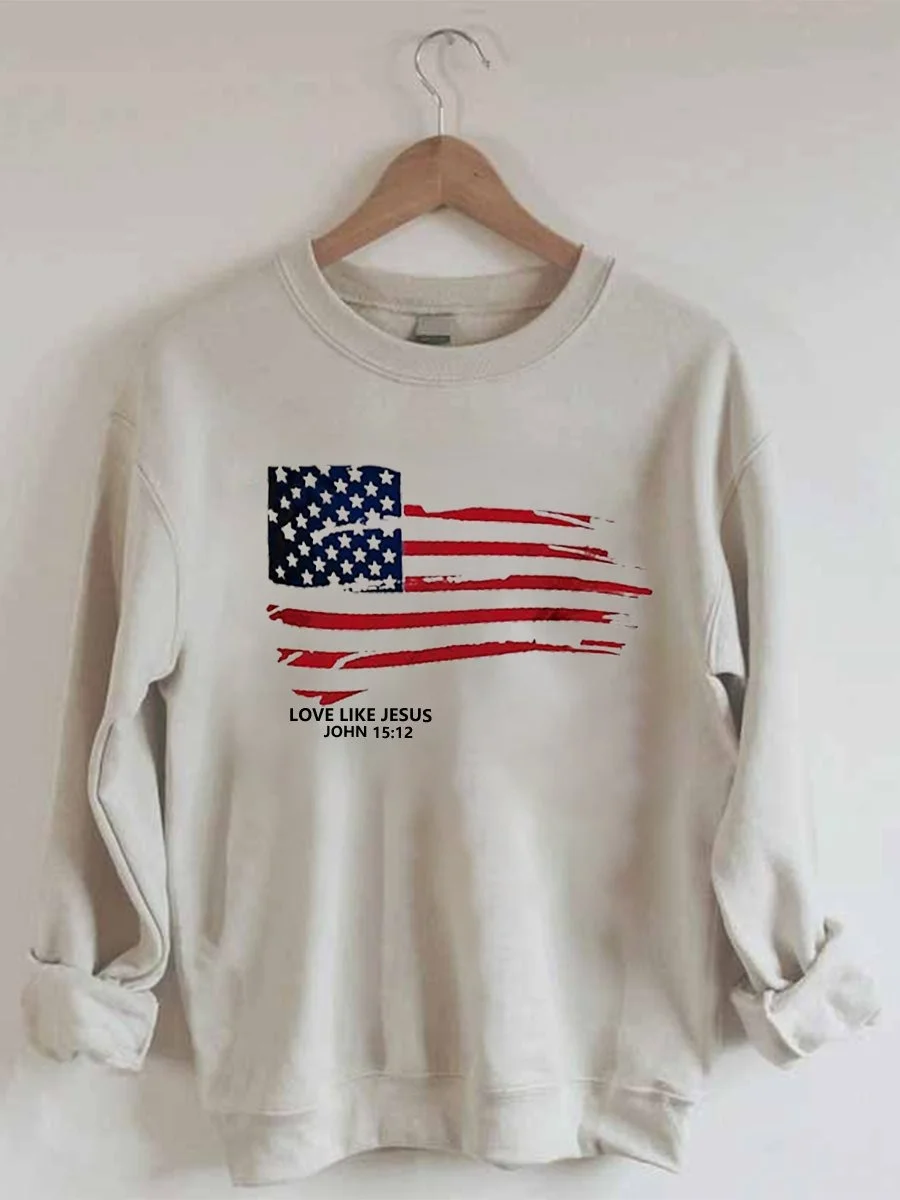 Love Like Jesus US Flag Sweatshirt