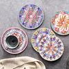 (US Only)6PCS Acrylic Special Shape Diamond Painting Art Coaster Kit Washable with Holder