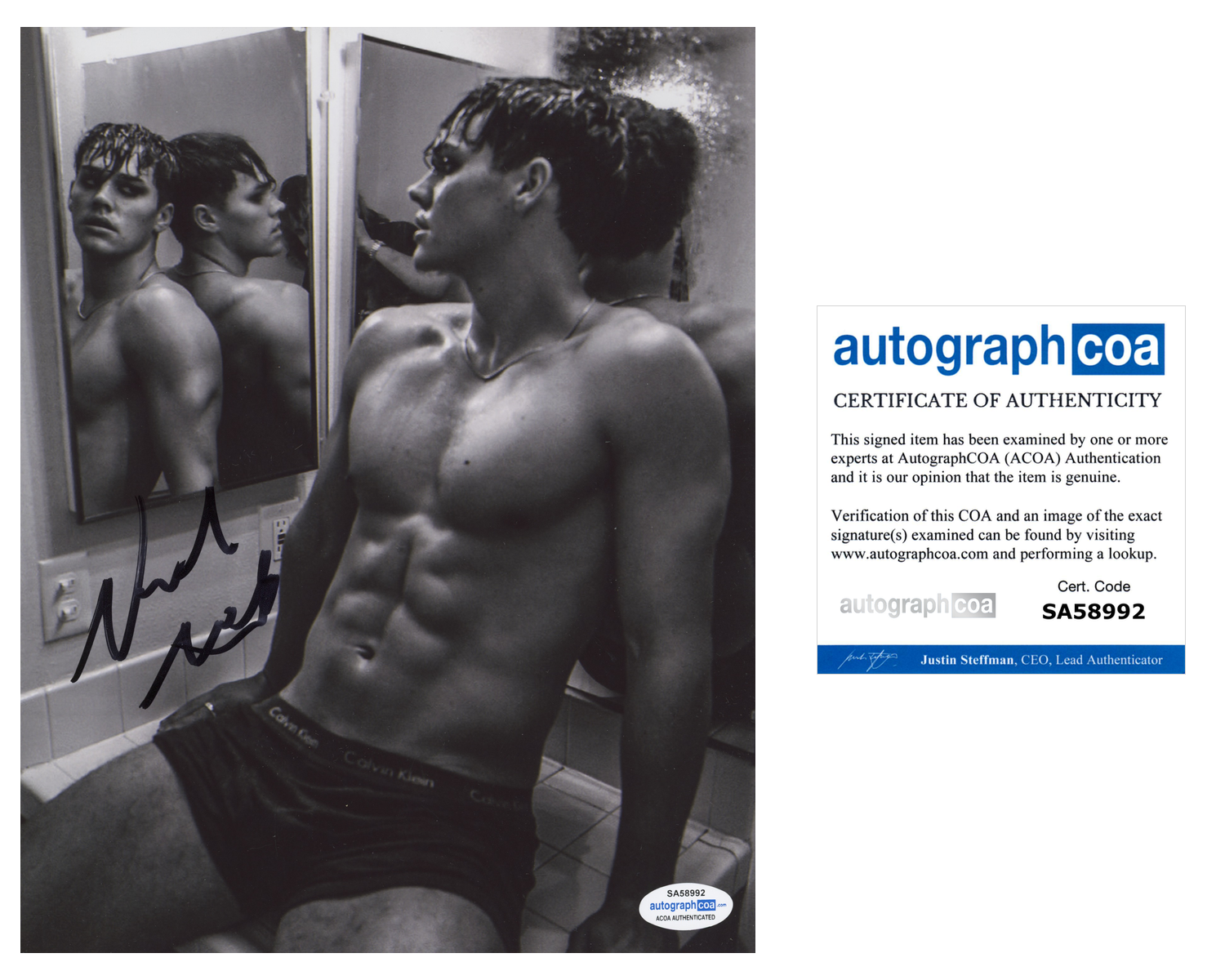 Noah Beck Signed Autograph 8x10 Photo Poster painting Shirtless Calvin Klein Actor ACOA COA