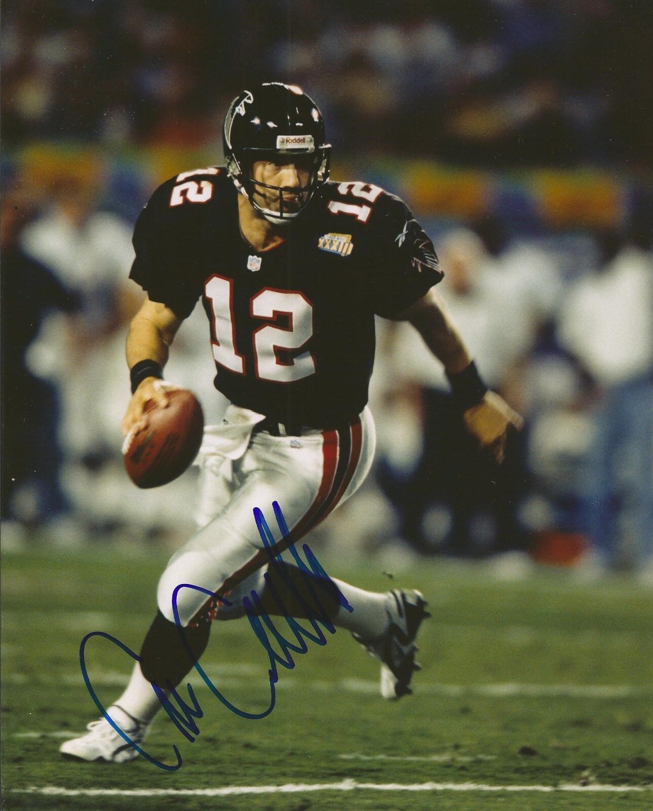 CHRIS CHANDLER SIGNED ATLANTA FALCONS SB XXXIII 8x10 Photo Poster painting #2