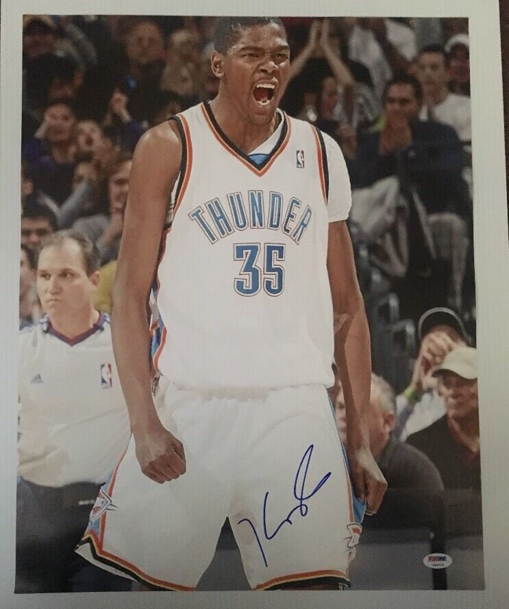 Kevin Durant Signed Autographed 16x20 Photo Poster painting OKC Warriors PSA/DNA COA