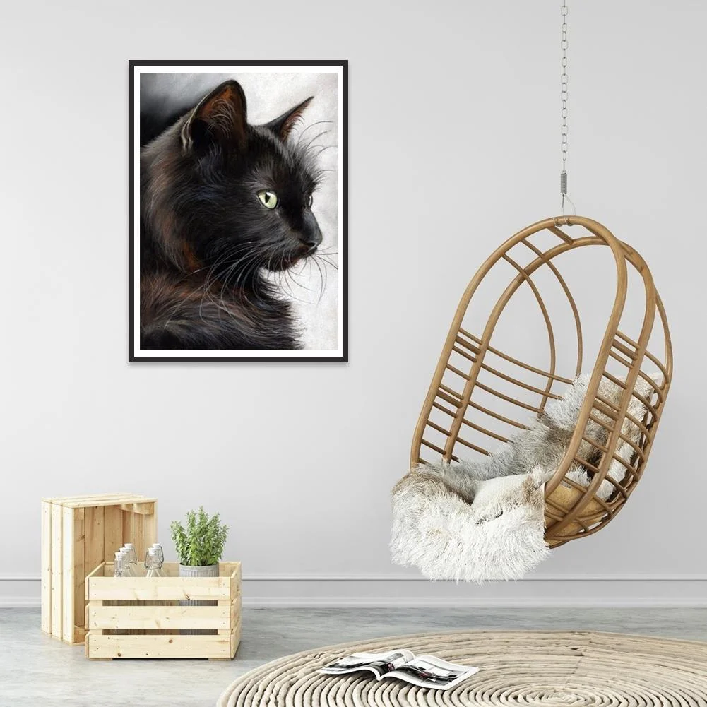 Diamond Painting - Full Round Drill - Black Cat(30*40cm)