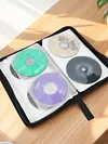 Portable Zipper DVD CD Holder 80pcs Capacity Portable Disc CD VCD DVD Carry Bag