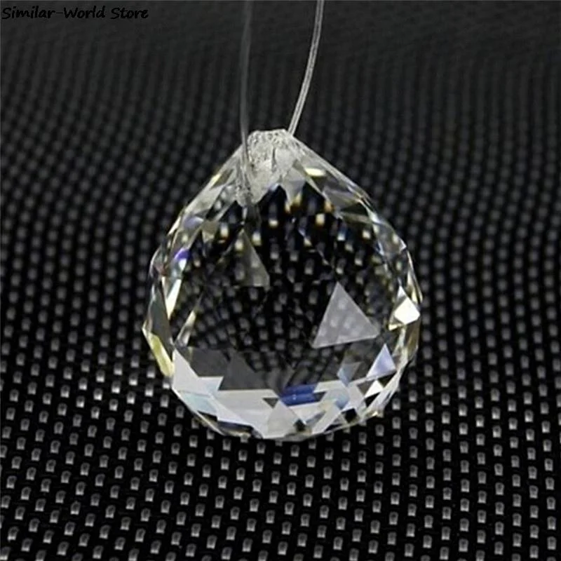 Hot sale Clear 20mm Crystal Hanging Balls Cut Faceted Glass Prism Chandelier Pendants Beads Curtain Hanging Home Decor DIY