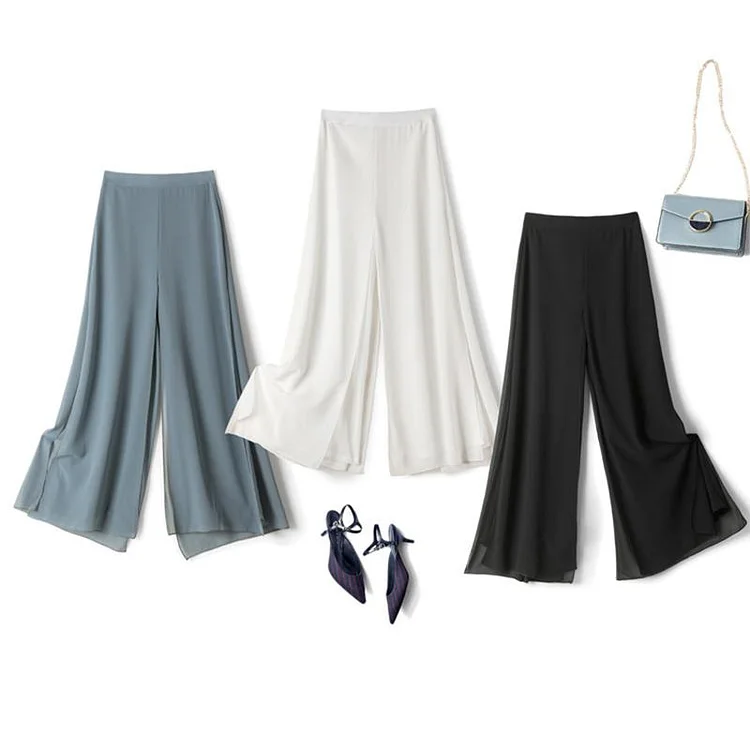 Ice Silk Chiffon Wide Leg Pants | 168DEAL