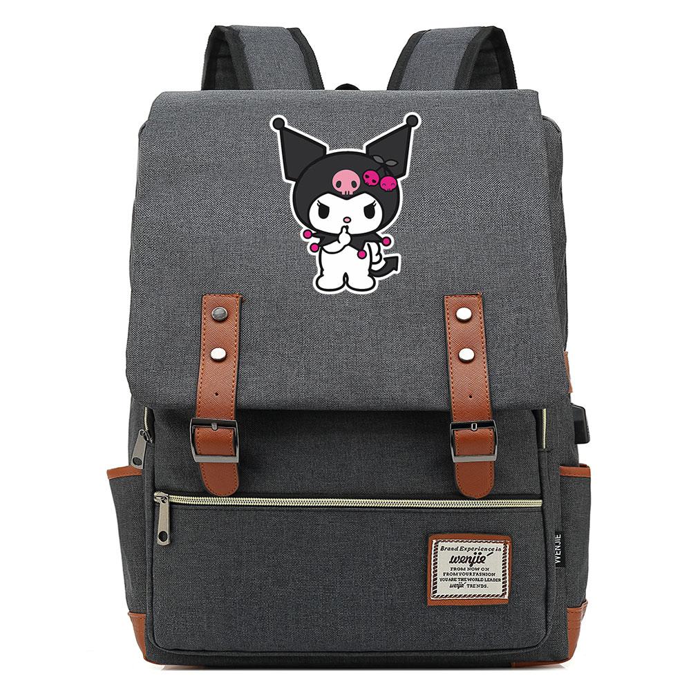 Mayoulove Kuromi Backpack Lightweight Design with Multiple Pockets for School Use-Mayoulove