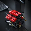 Racing Red-Hot Mechanical Engine Building Block Model (4-Cylinder V8 Electric Version)