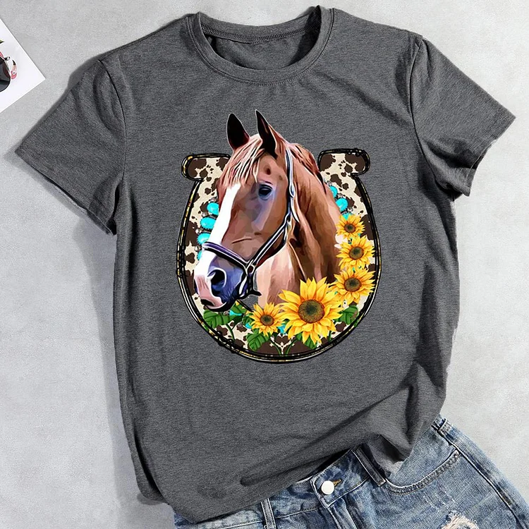 PSL - Horse Sunflower T-shirt Tee -012185