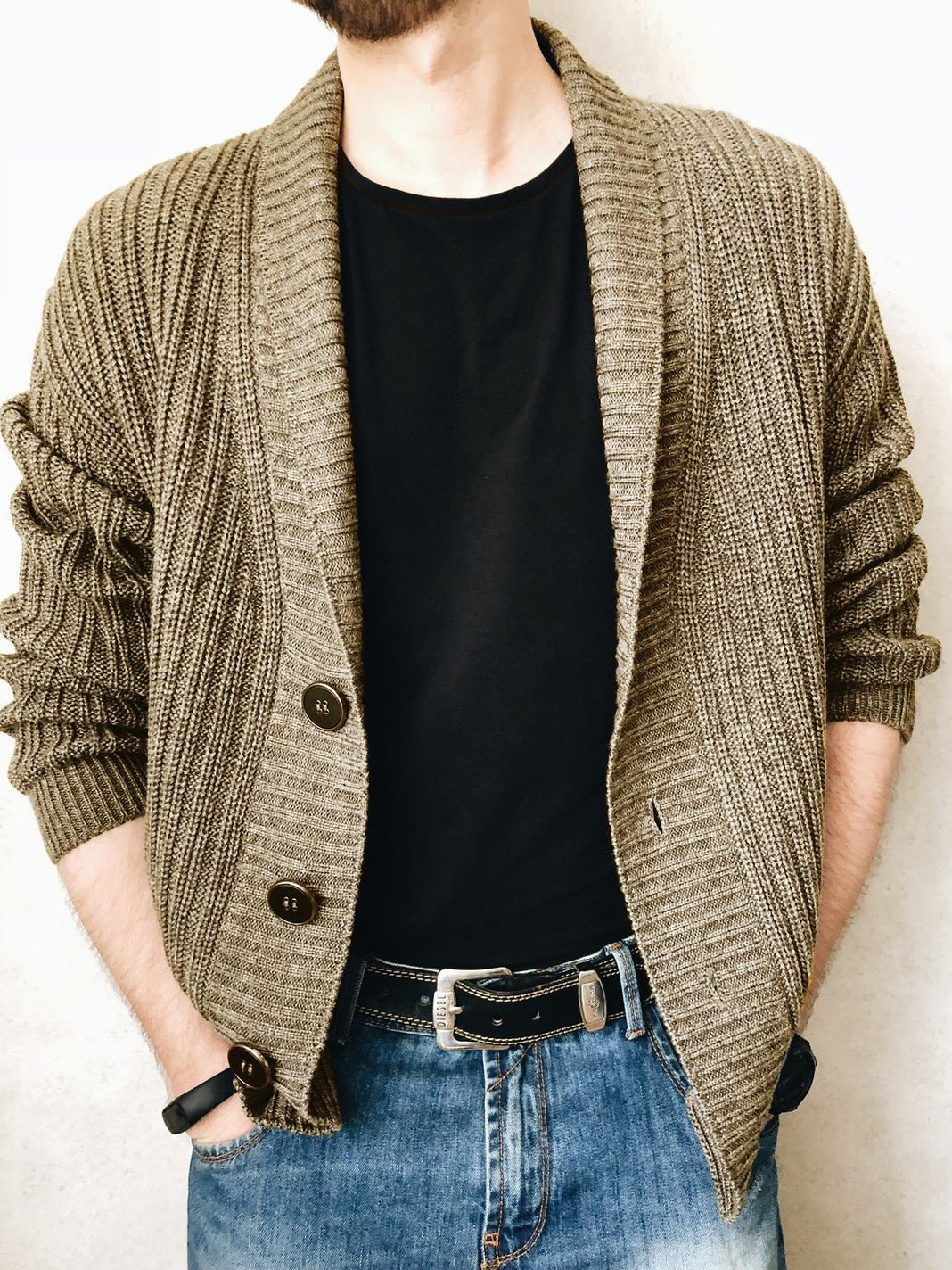 Wool Fleece Padded Sweater Knitted Jacket