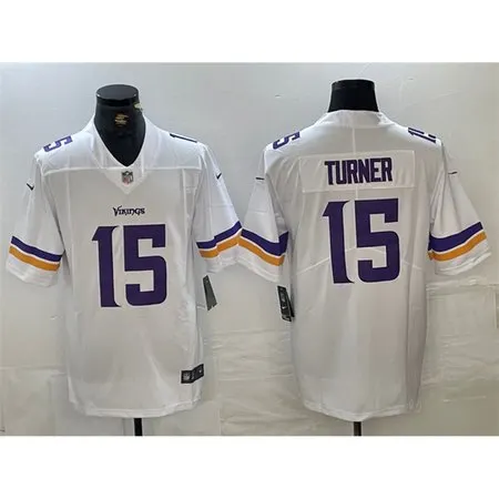 Men's Minnesota Vikings #15 Dallas Turner White 2024 Draft Vapor Untouchable Limited Stitched Jersey