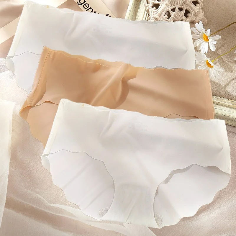 3PCS/Set Sexy Panties Women Seamless Underwear Female Briefs Underpants Invisible Intimates Lingerie One-Piece Low Waist Pantys
