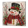 (20x20cm)Red Scarf Snowman Xmas Pearl Painting Art Kits With Inner Frame Pearl Gem Paintings Picture Arts Craft for Adults Beginners Home Wall Decor