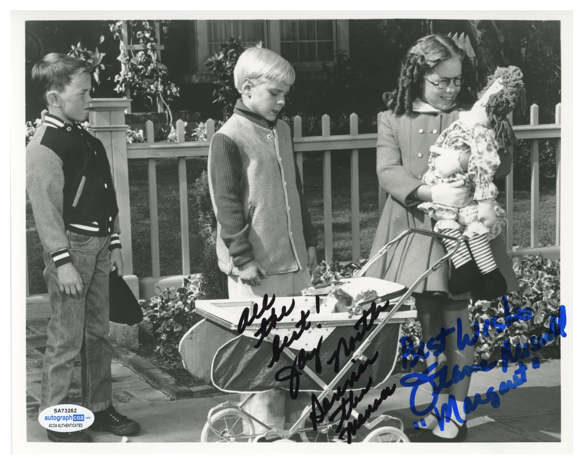 Jay North Dennis The Menace Jeanne Russell ACOA Signed Autograph 8 x 10 Photo Poster painting