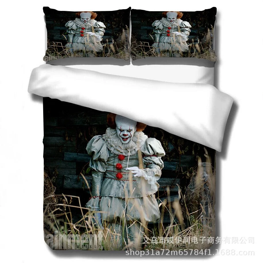 Clown The Resurrection 3D Printed Bedding Set For Home Duvet Cover Set With Pillowcase  Luxury 2/3Pcs Home Textiles Bedclothes