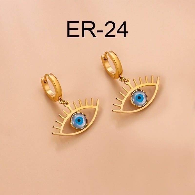 1 Pair Fashion Eye Plating 304 Stainless Steel Stainless Steel Earrings