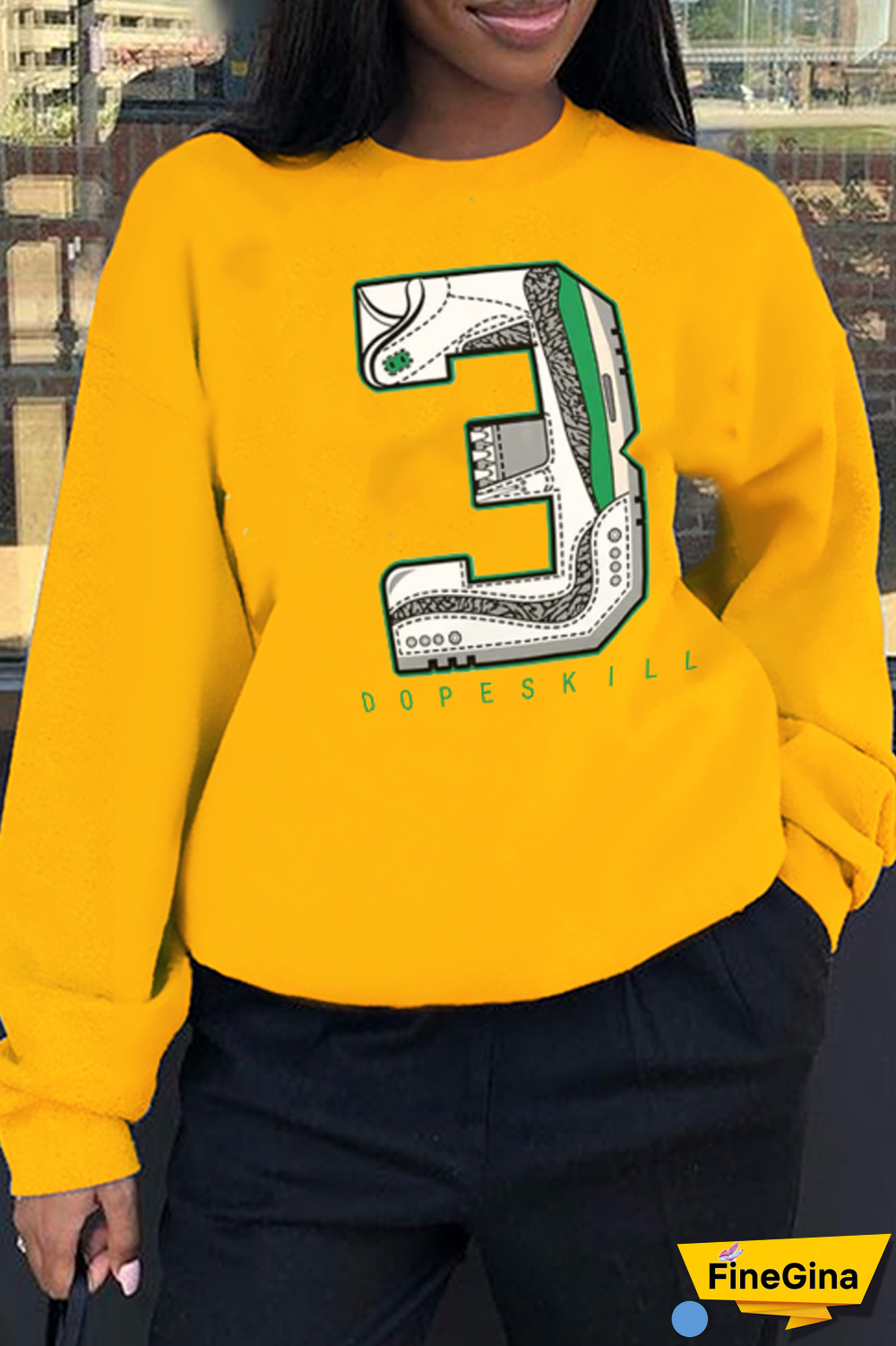 Black Casual Daily Print Patchwork O Neck Tops