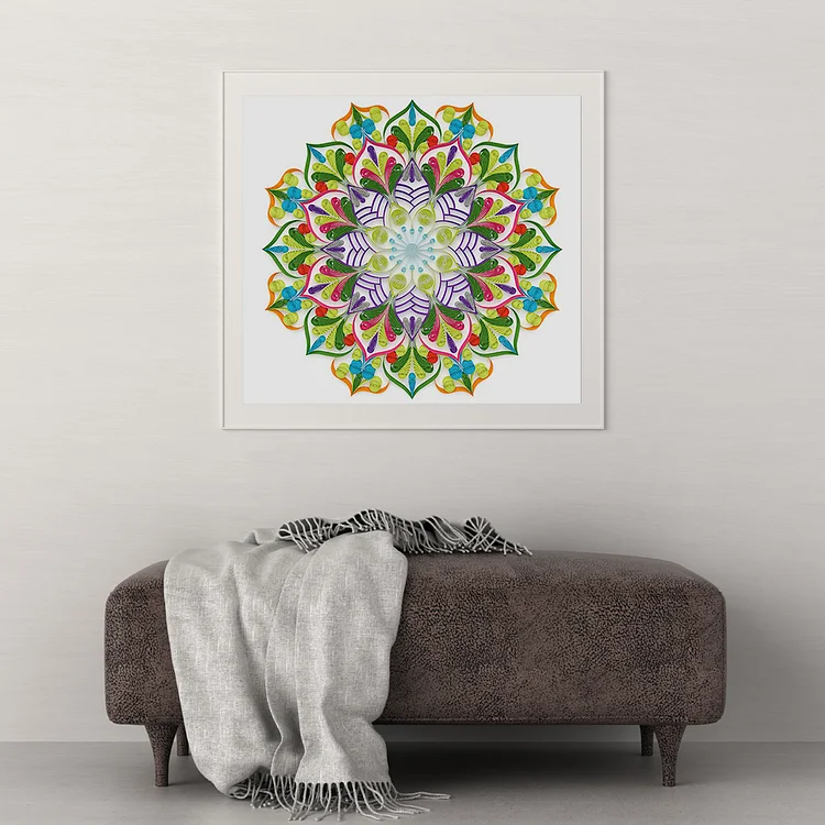 Paper Filigree painting Kit - Green Mandala