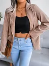 Fashion Solid Color Lapel Collar Buttoned Simple Blazers