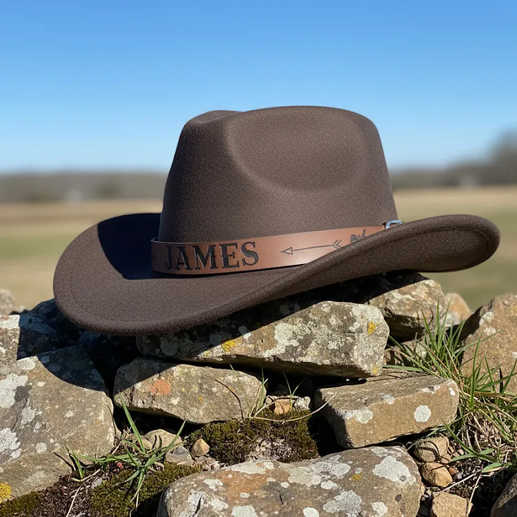 Kids Cowboy Hat Personalized Cowboy Hat For Toddler Boys Girls, Western Hat With Hatband For Kids Men Women, Custom Leather Patch Baby Cowgirl Hat, Perfect For Family Vacations And Western Themed Birthday Parties