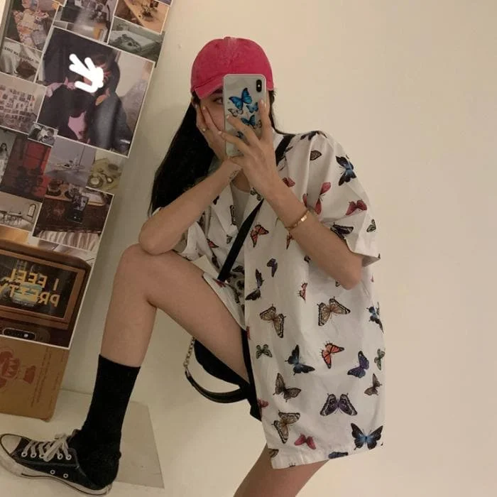 Butterflies Tee Shirt Blouse SP14800