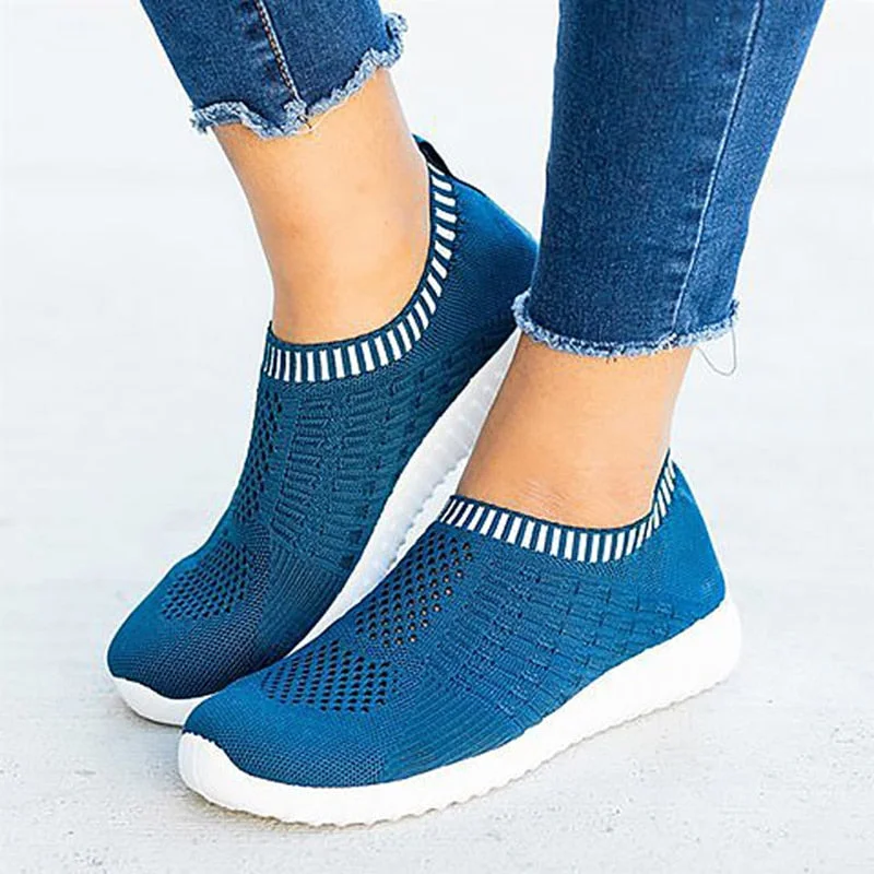 Breathable Mesh Women Sneakers 2022 Spring Comfortable Running Shoes Woman Soft Sole Knitted Sock Shoes Plus Size 35-43