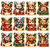 12Pcs DIY Pearl Diamond Painting Christmas Cards, 3D Greeting Card Craft Kits with Resin Pearls, Handmade Holiday Cards for Adults, Christmas Gifts & Decorations