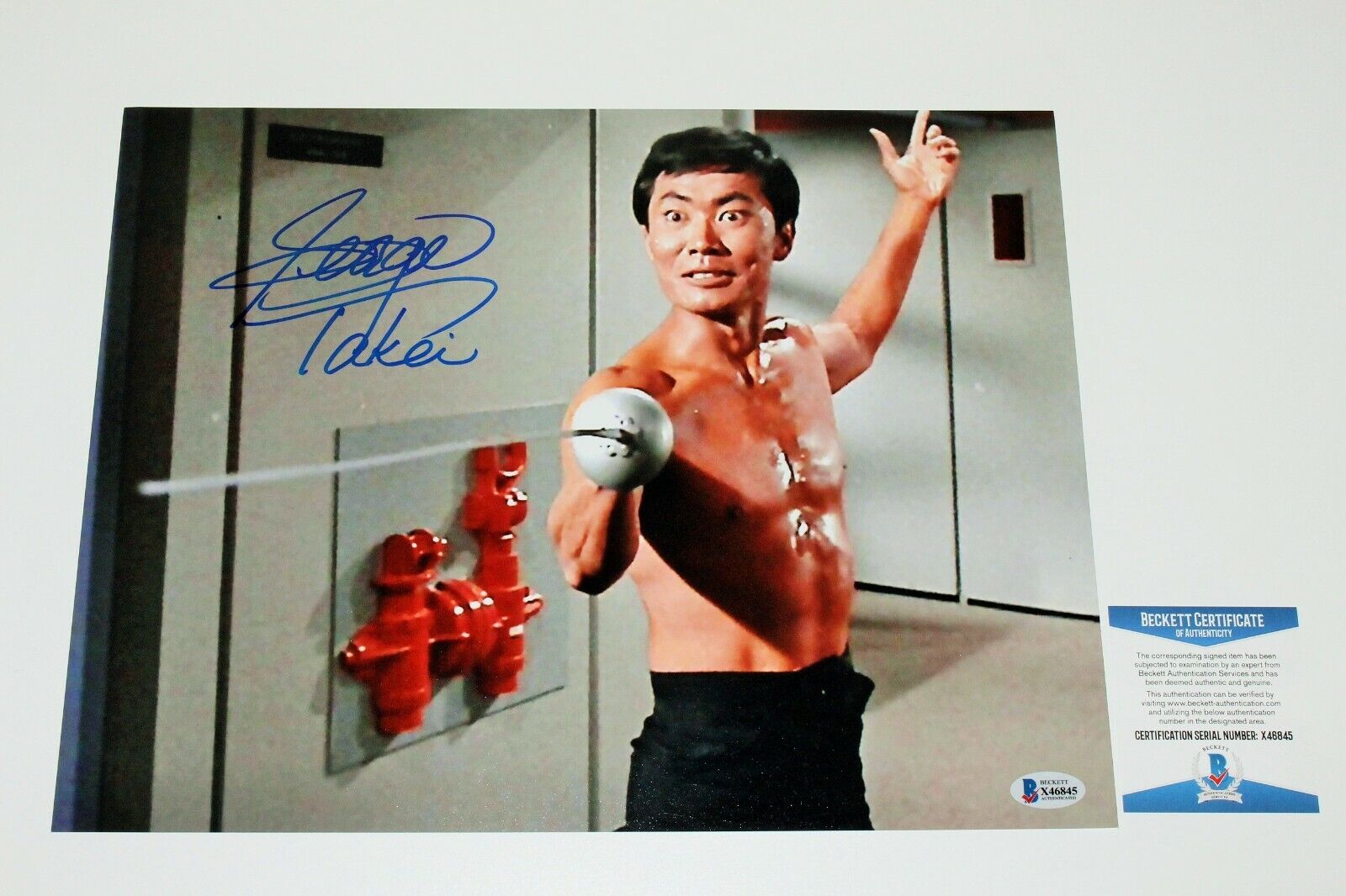 STAR TREK ACTOR GEORGE TAKEI SIGNED 11x14 Photo Poster painting BECKETT COA HIKARU SULU