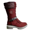 Women's Outdoor Casual Color Block Snow Boots Mid-calf Thick Heel Boots by Inlyline