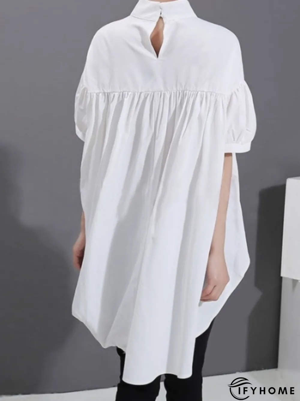 Daily Stand Collar Drawstring Statement Shift Top | IFYHOME