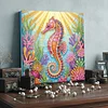 DIY Pearl Painting Seahorse for Home Wall Decor with Frame(25x25cm)