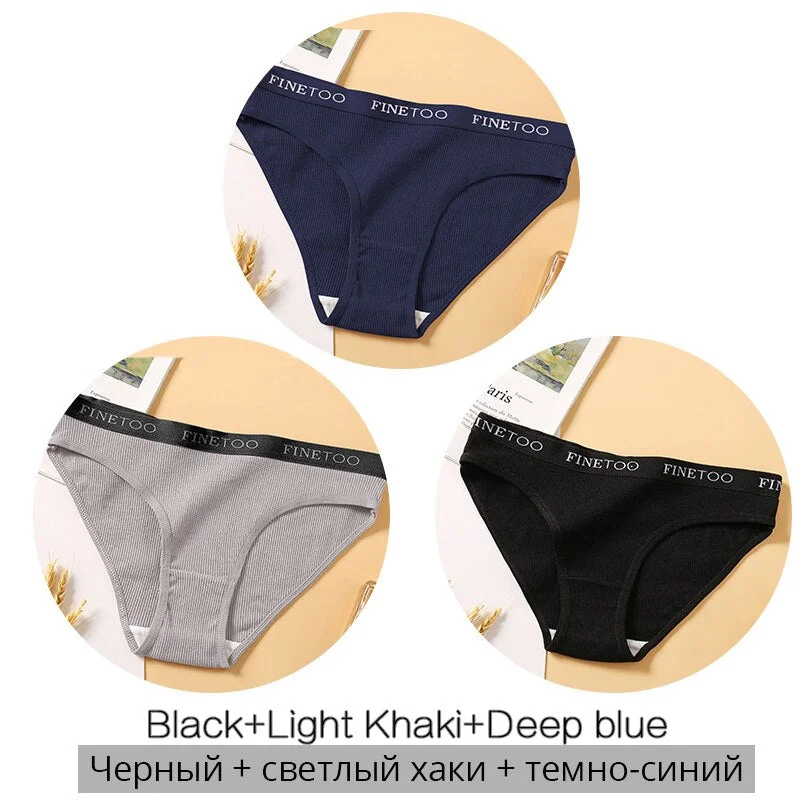 FINETOO Letter Cotton Panties Women M-2XL Lady Underpants Girls Briefs Fashion Cotton Underwear Soft Panty Female Lingerie 2020