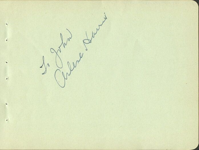 Vintage ARLENE HARRIS Autograph - 1938