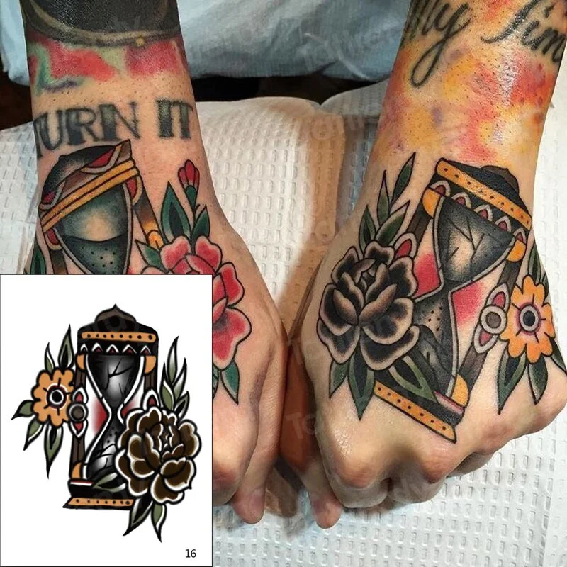 hand tattoo rose henna stickers temporary tattoo sticker roses hand tattoo stickers flower waterproof fake tatoo finger sheet