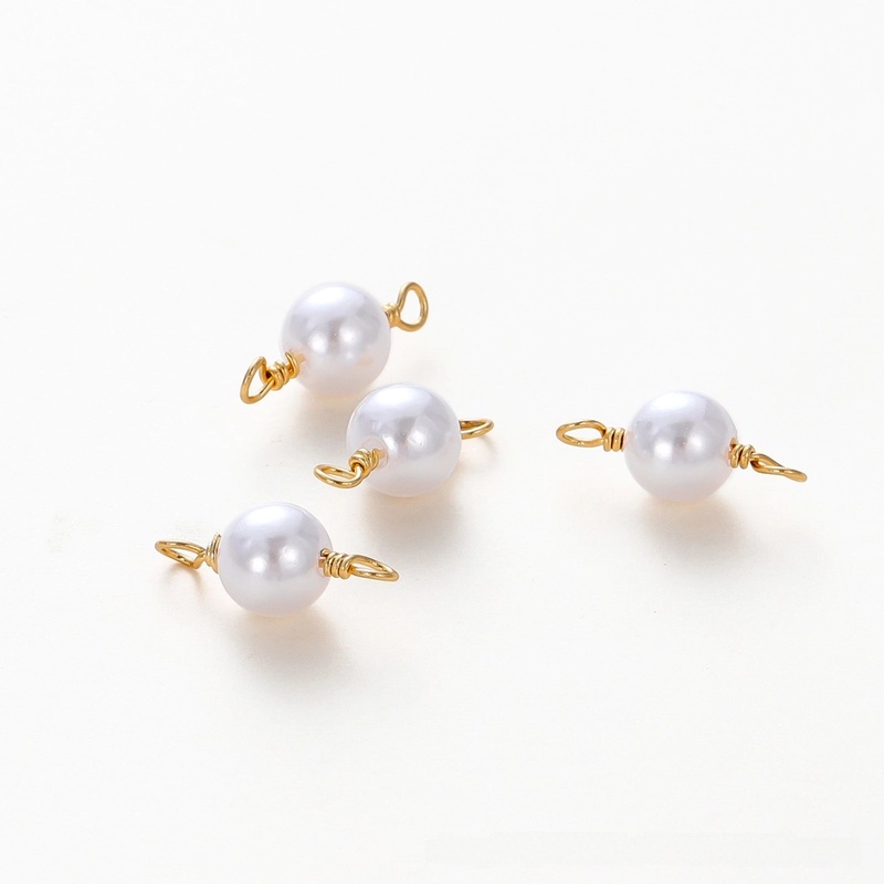 10 PCS/Package Diameter 3mm Diameter 6 Mm Diameter 8mm Pearl Copper Geometric Pendant Jewelry Accessories