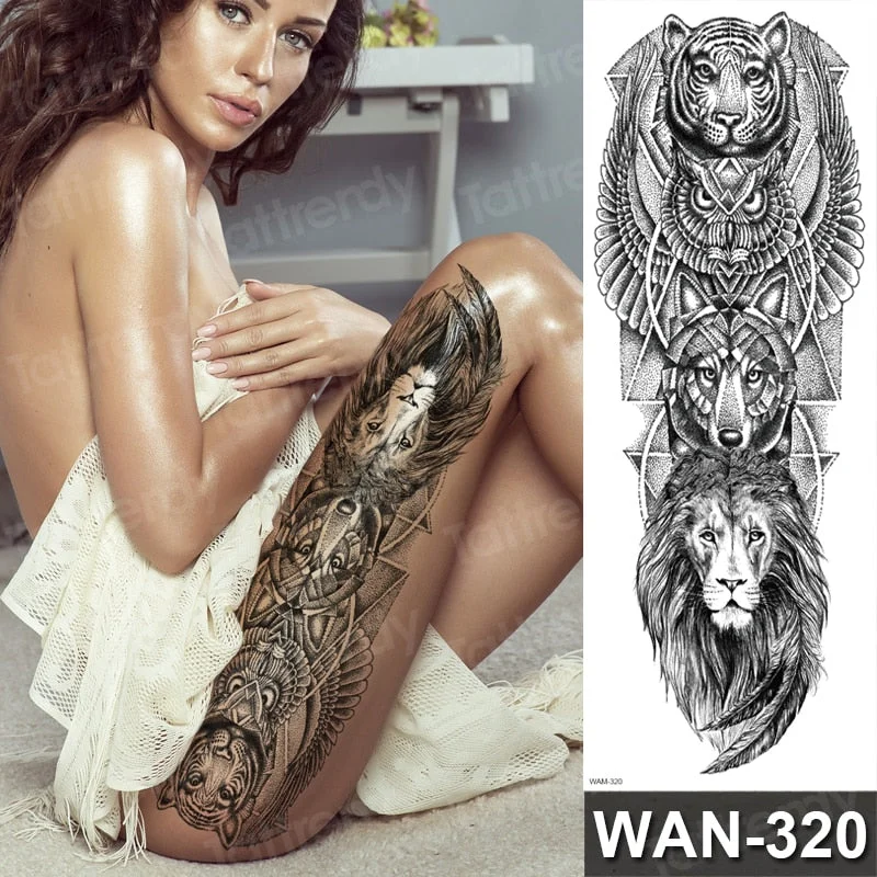 temporary tattoo women custom peony lotus fish tattoo body leg thigh full arm sleeve tattoo stickers sexy waterproof big size