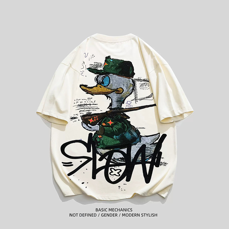 Armed Duck Cotton Short Sleeve |Loose Unisex T-shirt DANRRIO.COM DANRRIO