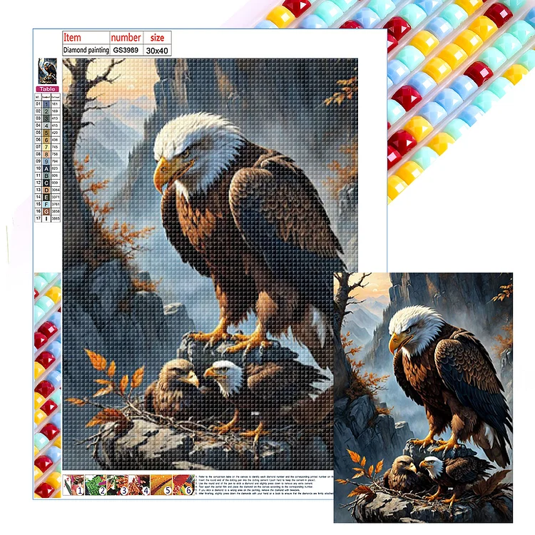 Full Square Drill Diamond Painting 40*40cm Eagle – Jules' Diamond Art