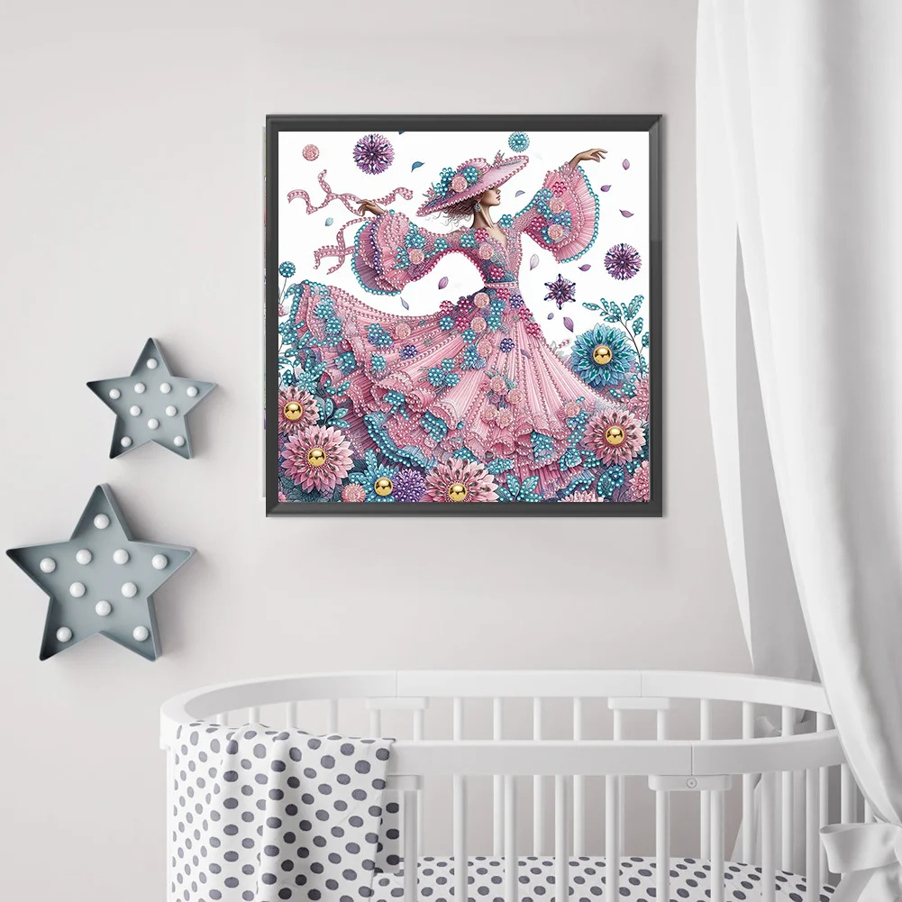 Diamond Painting - Partial Special Shaped Drill - Elegant Lady(Canvas|30*30cm)