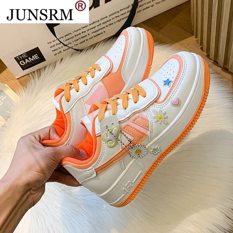 2021 Spring Korean Xue Sheng Ban Xie Wang Red Little Daisy Sports Shoes White Shoes Woman Shoes Sneakers Zapatillas Mujer
