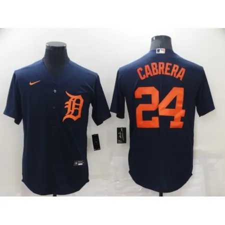 Men's Detroit Tigers #24 Miguel Cabrera Navy Cool Base Stitched Jersey FHXQ
