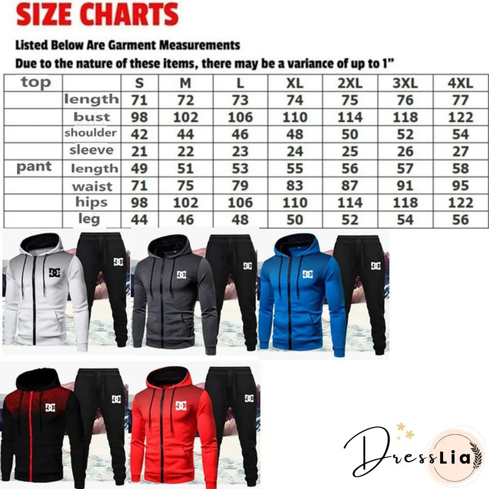 Brand Mens Printed Jacket & Trousers Two Piece Suit Sports Shirt Personalized Fitness