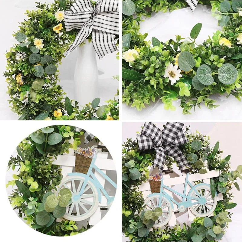 18.90in Artificial Wreath Flower Hanging Garland Wall Door Ornaments