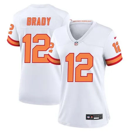 Women's '76 Tampa Bay Buccaneers #12 Tom Brady  White Player Game Jersey