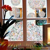 Half Round Floral Self Adhesive Window Static Sticker Home Decor