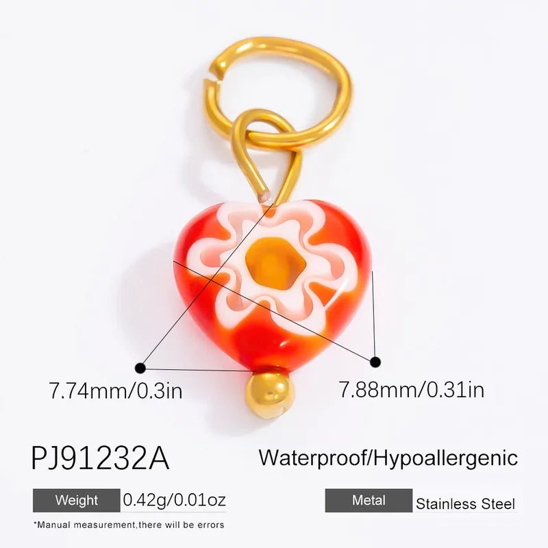 1 Piece 12.64*13.28mm 304 Stainless Steel Zircon 18K Gold Plated Heart Shape Pendant Jewelry Accessories